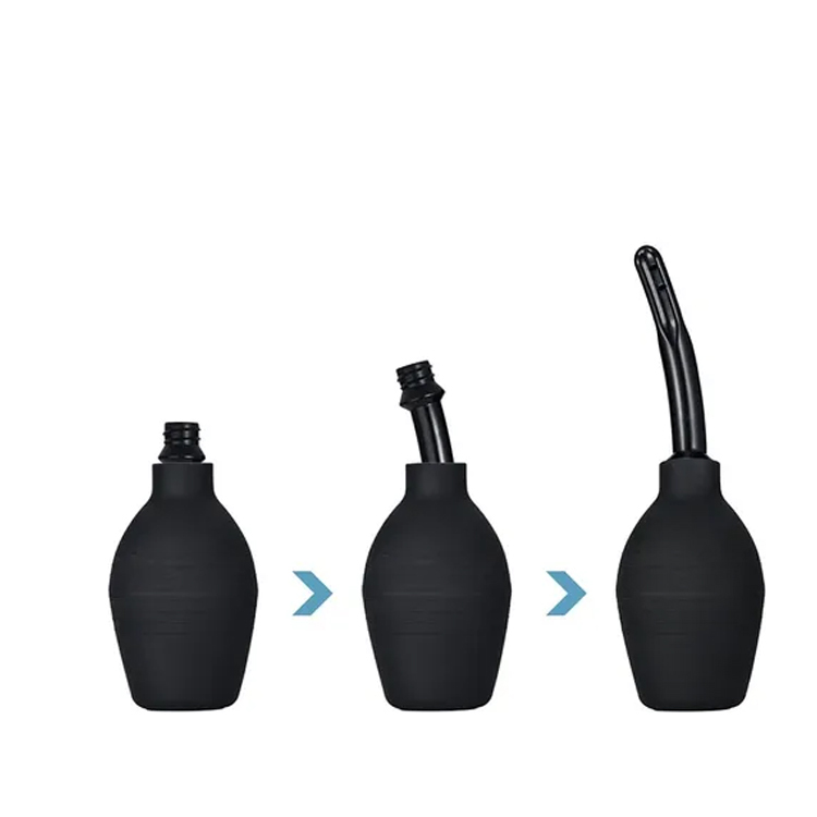 Enema de Silicona Para Uso Vaginal y Anal. Silicona Suave. Color Negro. SEAFON