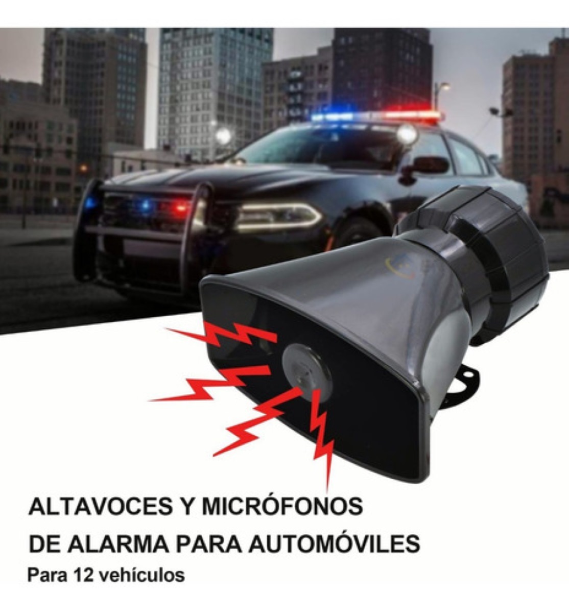 Sirena 7 Tonos Policía Pato Patrulla 100w Con Altavoz