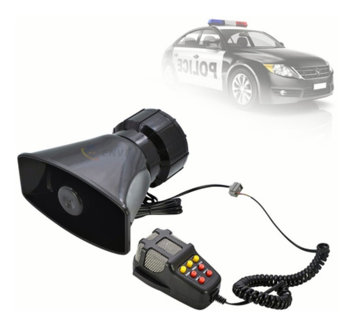 Sirena 7 Tonos Policía Pato Patrulla 100w Con Altavoz