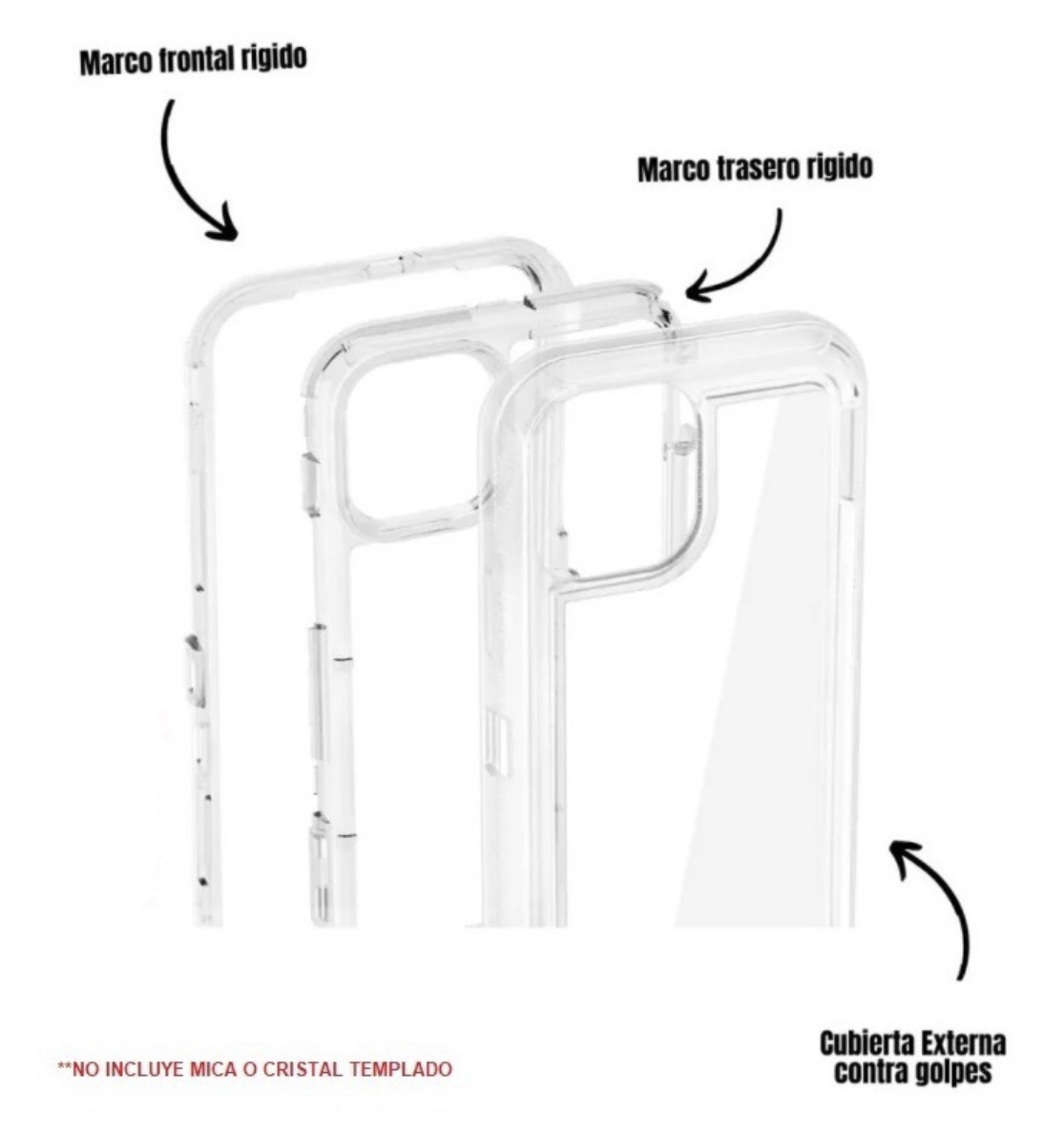 funda uso rudo para IPhone 11 pro max tipo otterbox transparente calidad premium