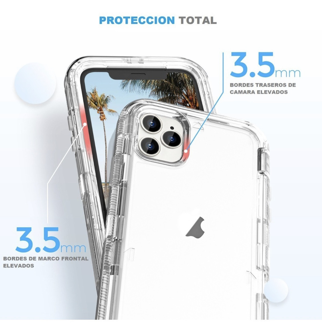 funda uso rudo para IPhone 11 pro max tipo otterbox transparente calidad premium
