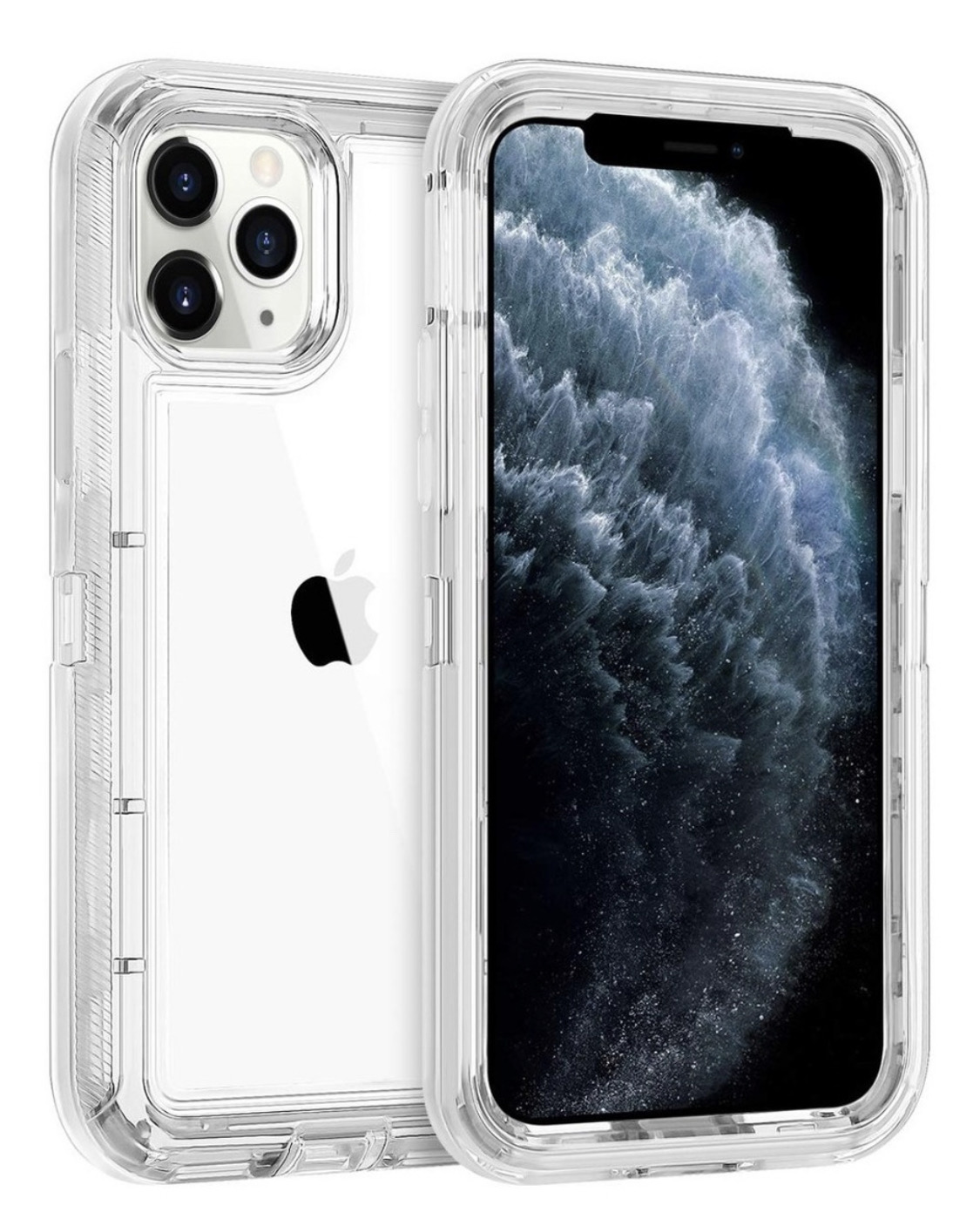 funda uso rudo para IPhone 11 pro max tipo otterbox transparente calidad premium