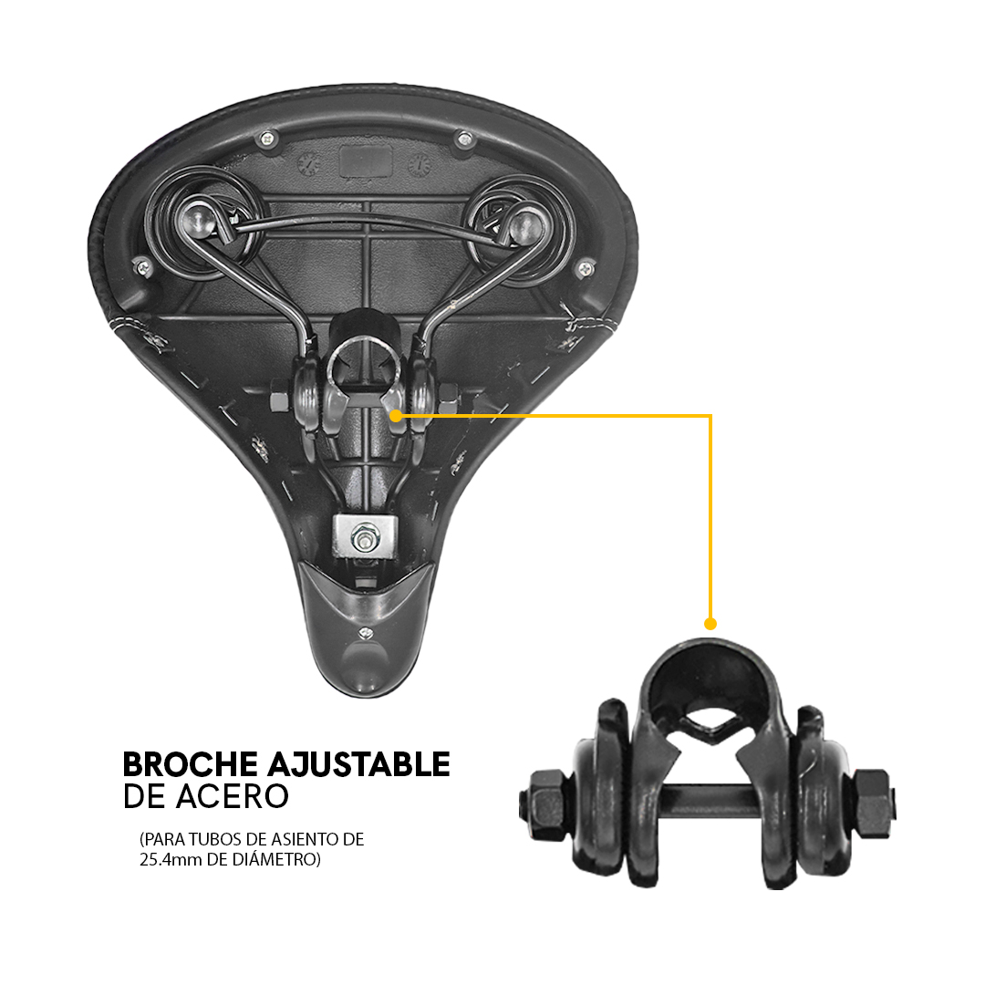 Asiento Bicicleta Montaña Ultra Confortable Negro