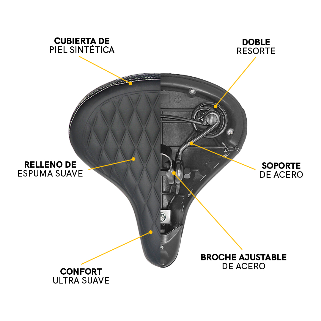 Asiento Bicicleta Montaña Ultra Confortable Negro