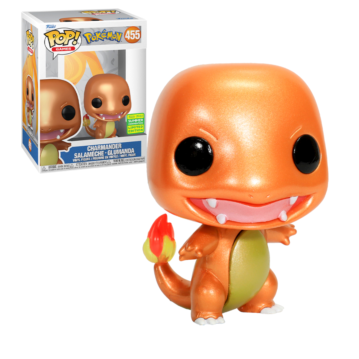 Funko Pop Charmander Metalico Edicion Limitada #455 Pokemon Anime con Protector Acrilico