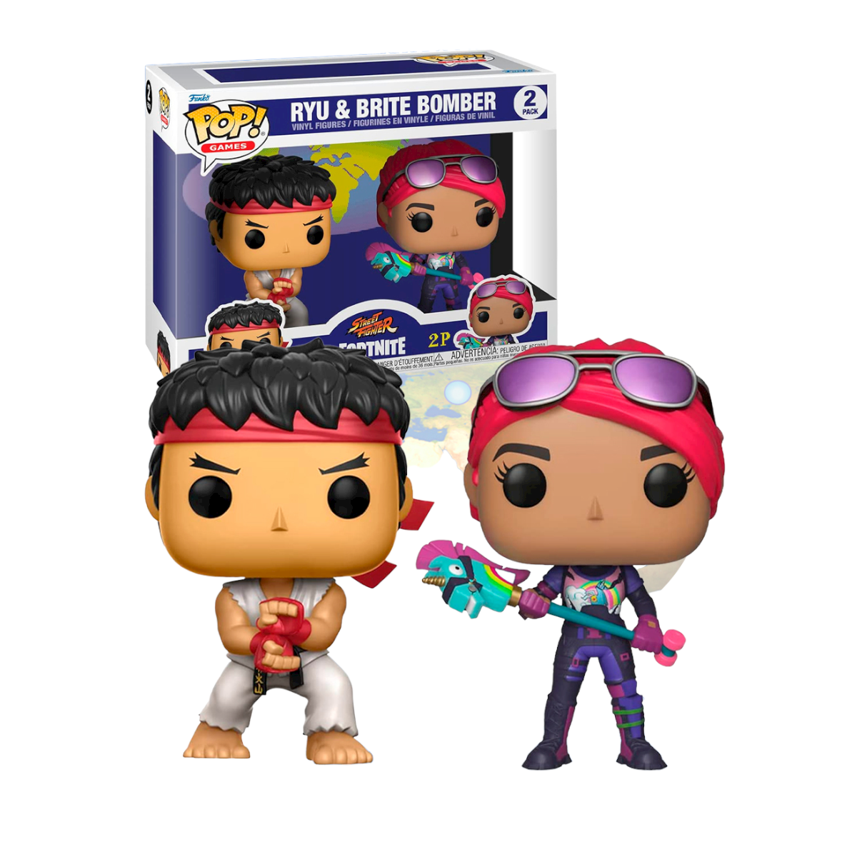 Funko Pop Ryu Y Brite Bomber 2 Pack Street Fighter Fortnite Games 