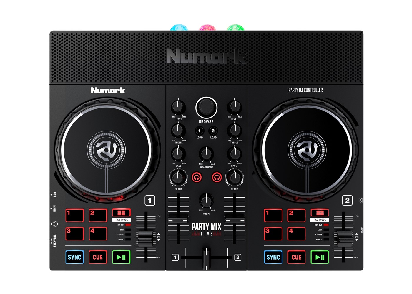 Controlador Dj NUMARK Party Mix Live con espectáculo De Luces .
