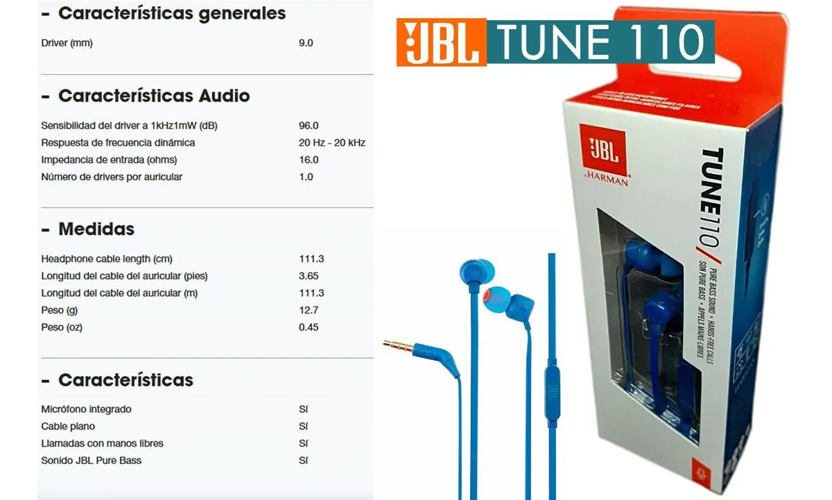 Audifonos Manos Libres In-ear 3.5mm de Chicharo Super Bass Jbl Originales