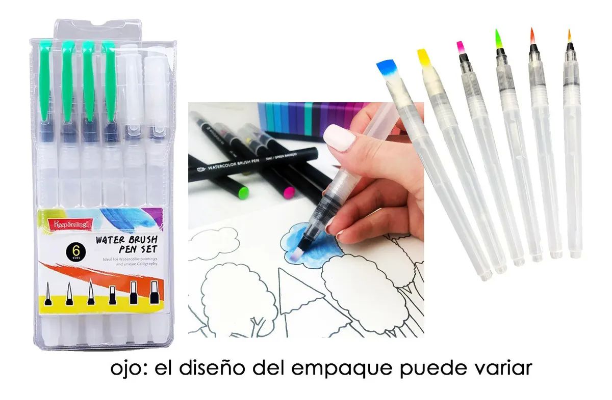 Pinceles Para Acuarela Con Deposito De Agua Para Pintar Profesional