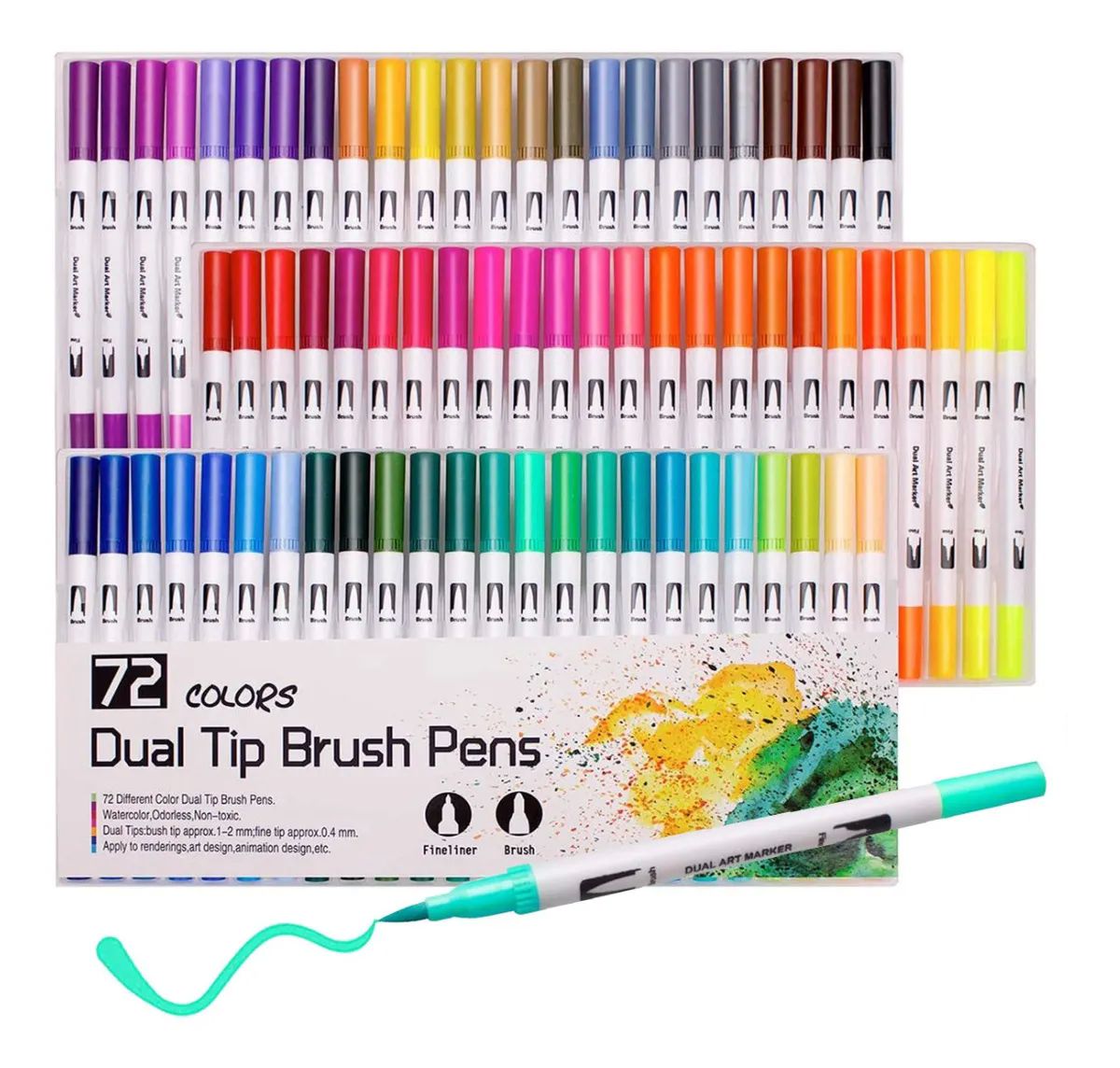 72 Plumones Doble Punta Pincel Lettering Rotuladores Lavables P dibujo