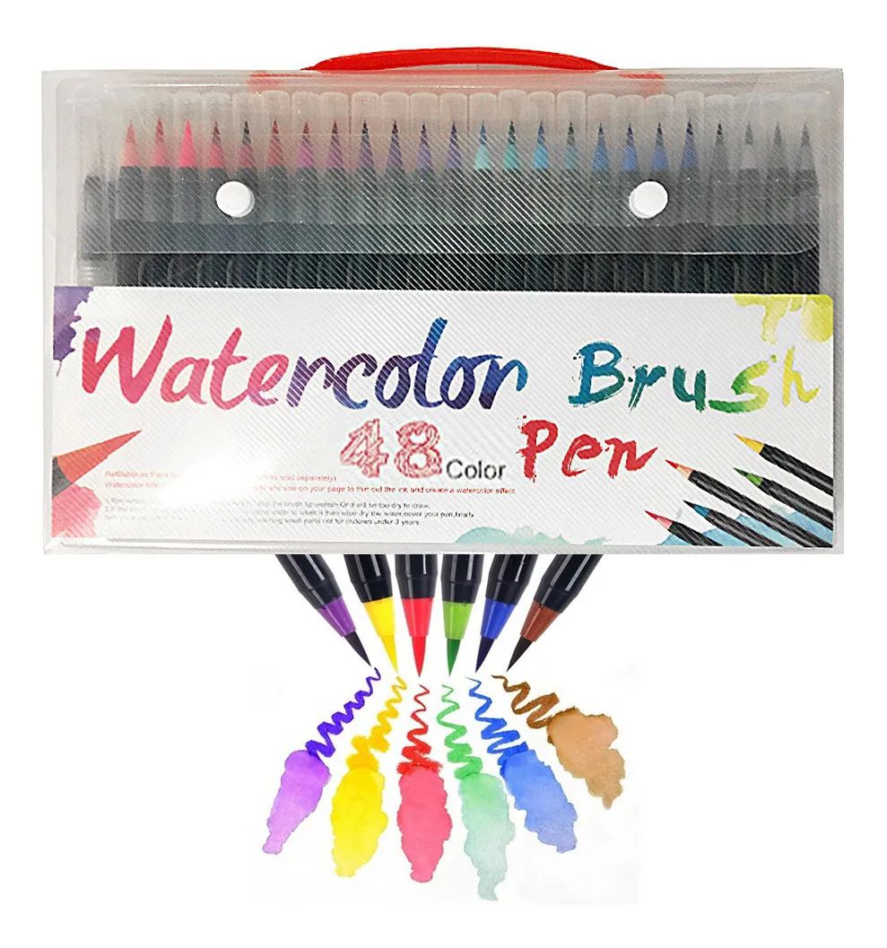 Plumones Punta Pincel Lettering Acuarelables Acuarela Dibujo