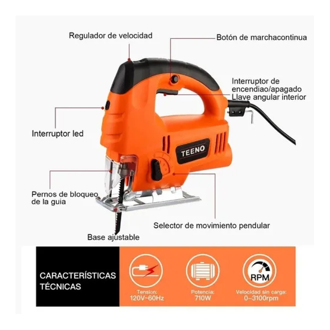 Sierra Caladora Prof. 710 W 5pieza (s) Cuchi Con Estche