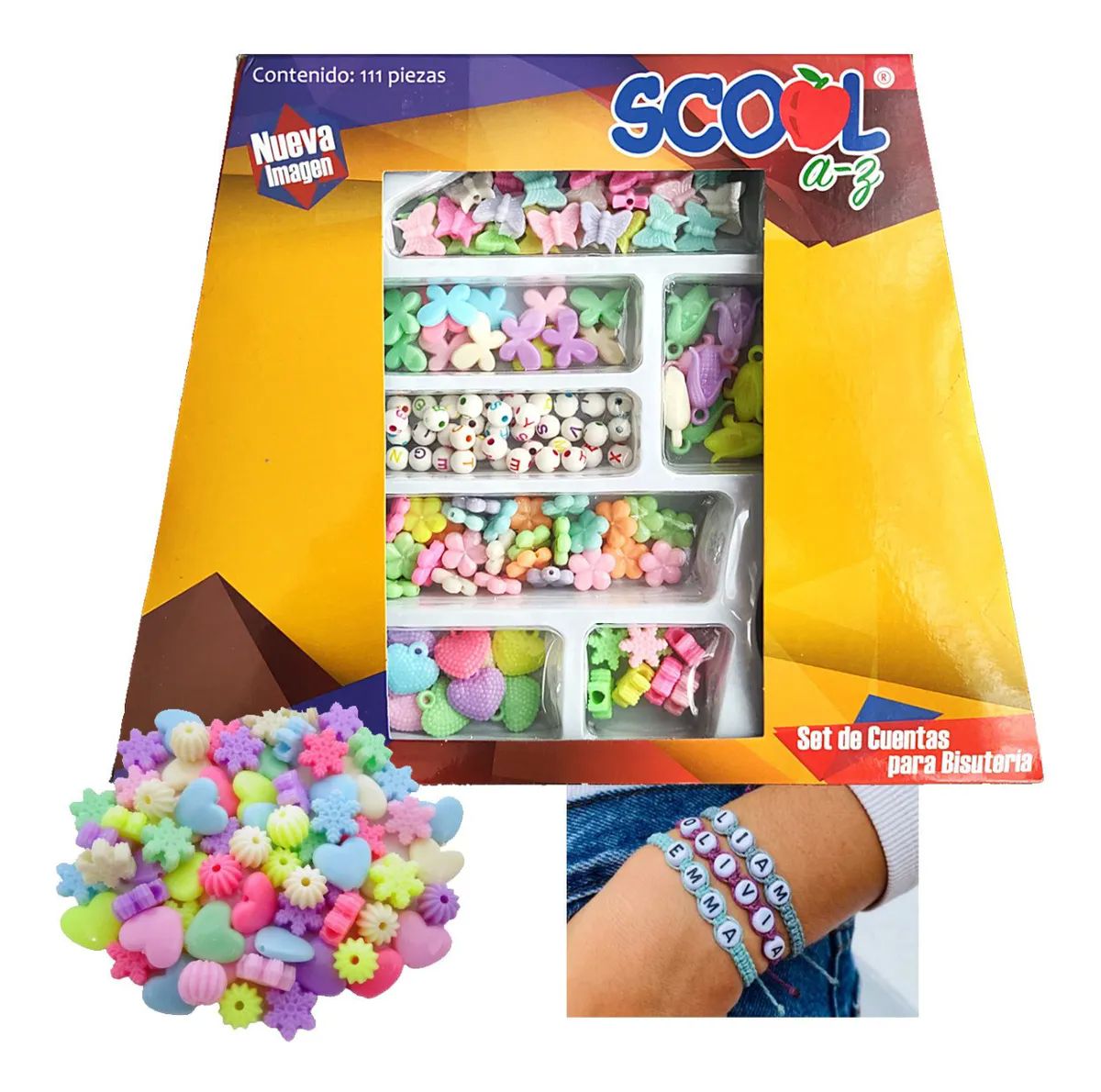 Letras P Bisuteria Pulsera Colores Collar Cuentas Figuritas 