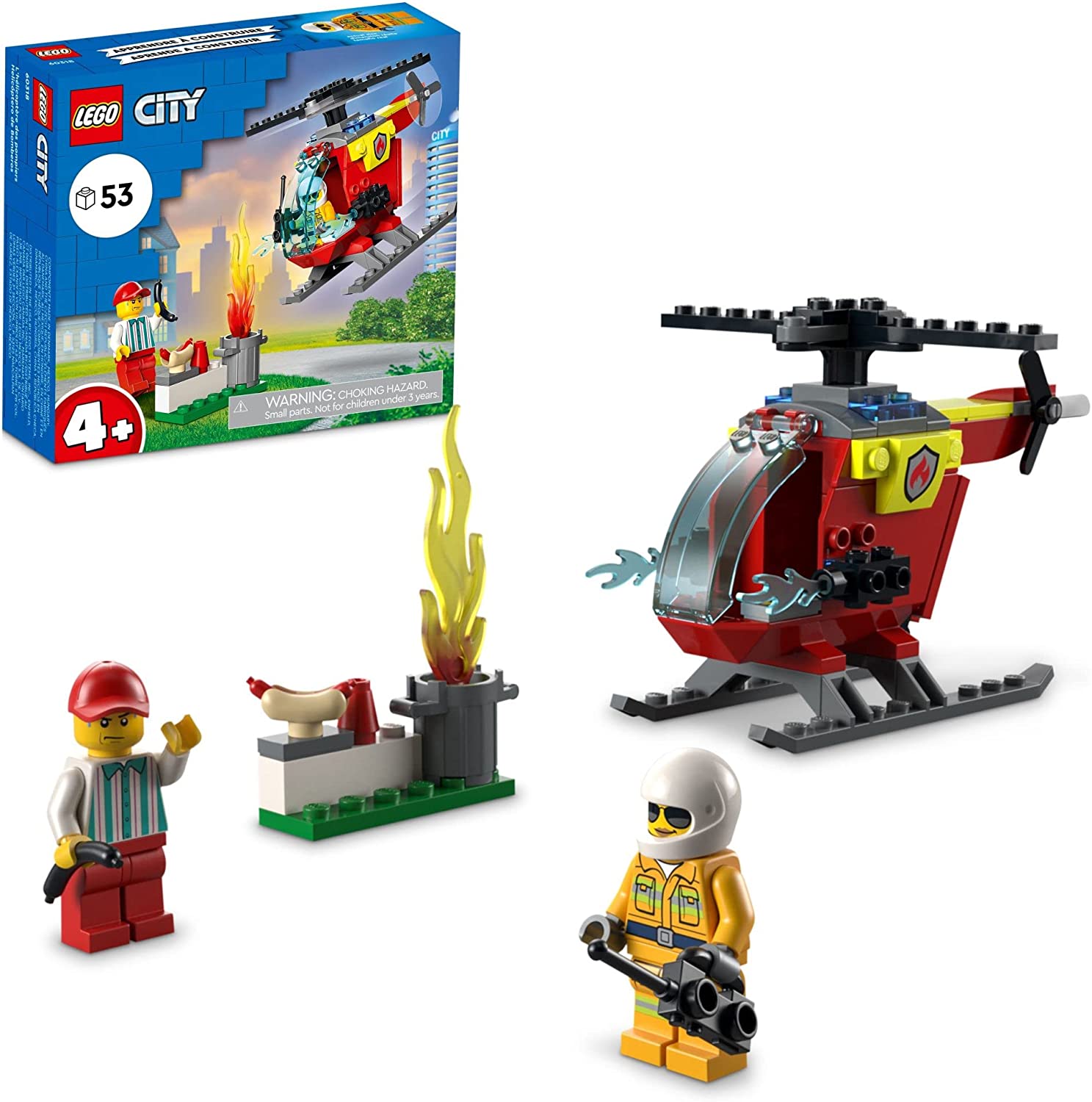 Lego City 60318 Helicoptero De Bomberos