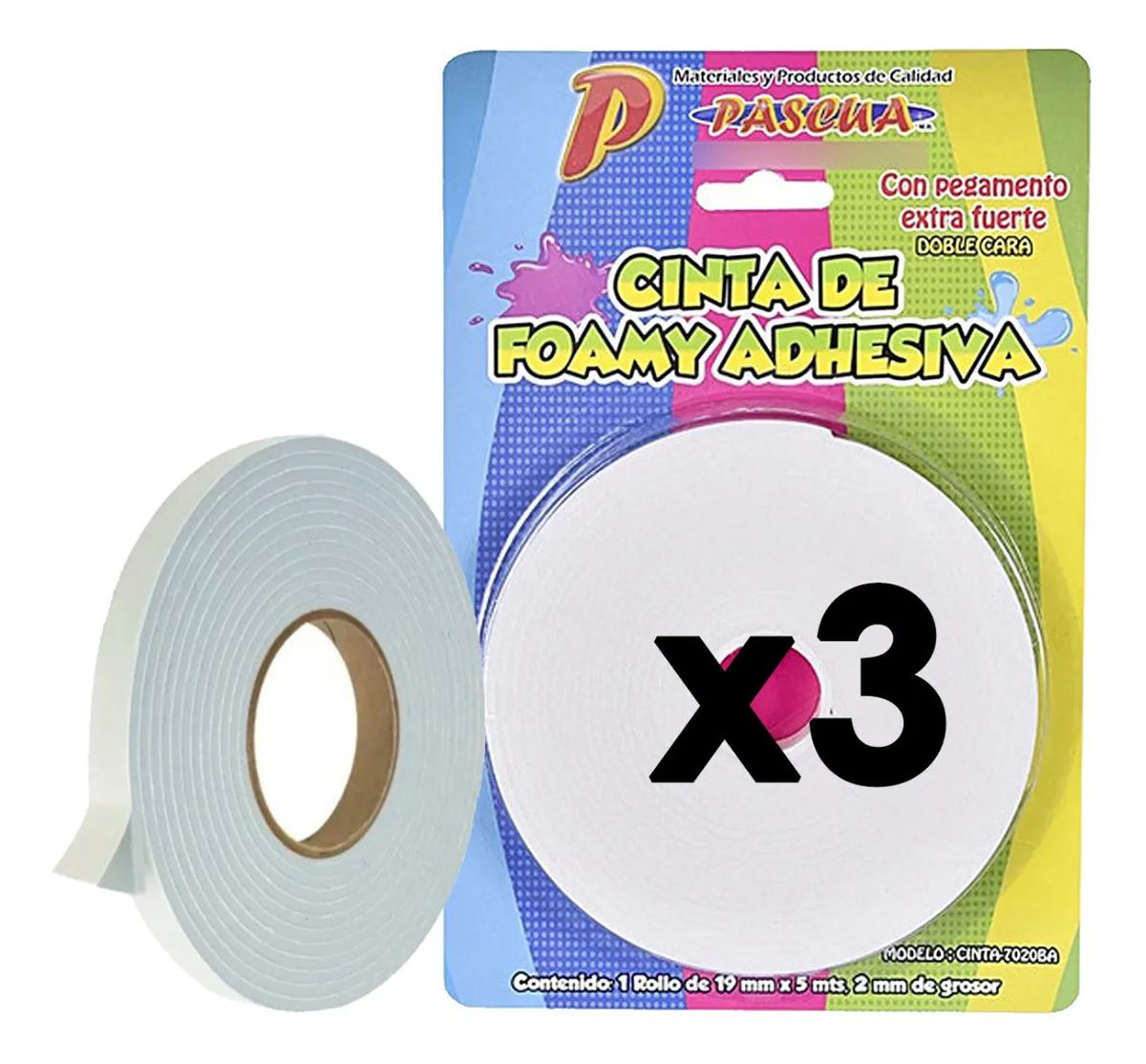 Cinta Adhesiva Foam Doble Cara Adhesiva Extra Fuerte Multi usos pared manualidades