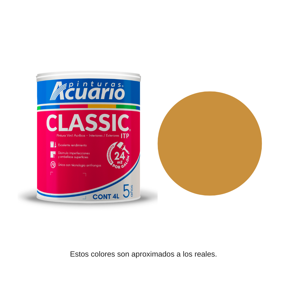 Pintura Classic Color Amarillo Óxido Acuario 4 Lt Va41440