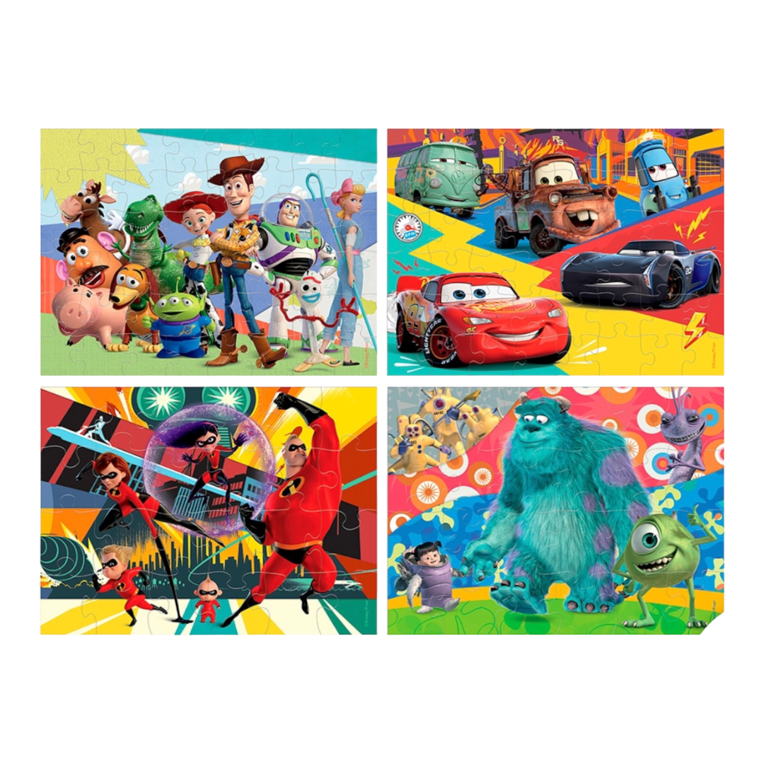 Rompecabezas 4 En 1 Pixar Novelty Toy Story, Cars, Monster