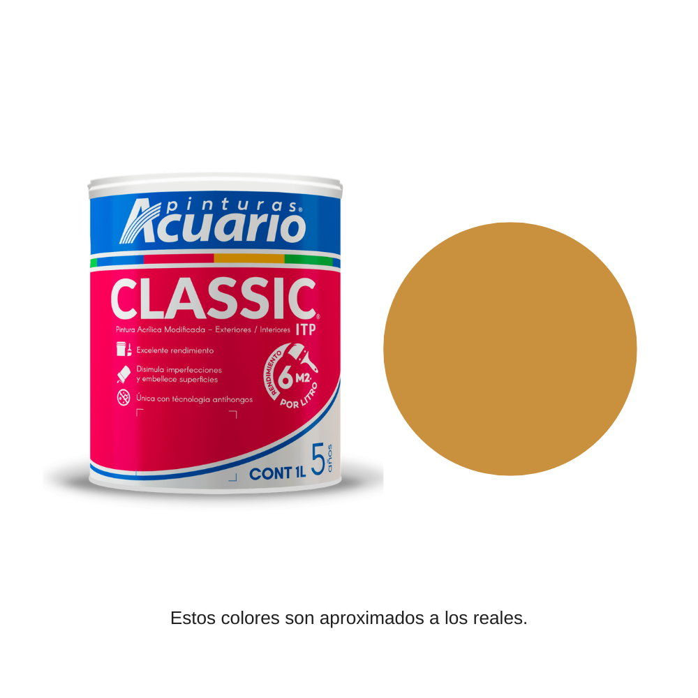 Pintura Classic Color Amarillo Óxido Acuario 1lt  Va41410