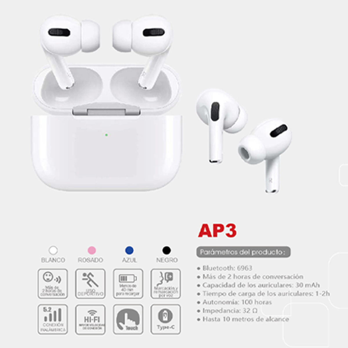 Audífonos Bluetooth LinkBits TWS AP3