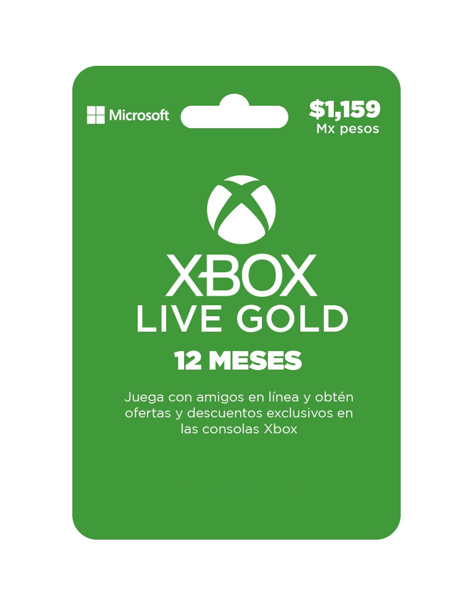 XBOX Live 12 meses, tarjeta prepago, Pin Digital