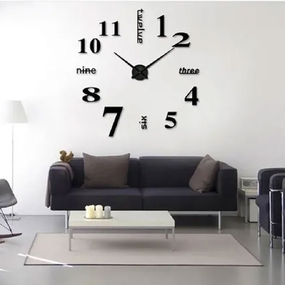 Reloj Gigante De Pared 3d Moda Grande De Cuarzo Y Acrilico