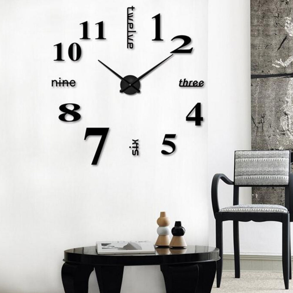Reloj Gigante De Pared 3d Moda Grande De Cuarzo Y Acrilico
