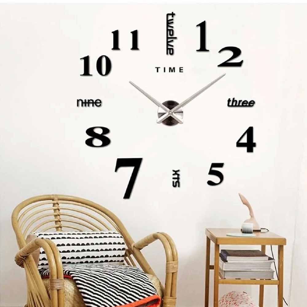 Reloj Gigante De Pared 3d Moda Grande De Cuarzo Y Acrilico