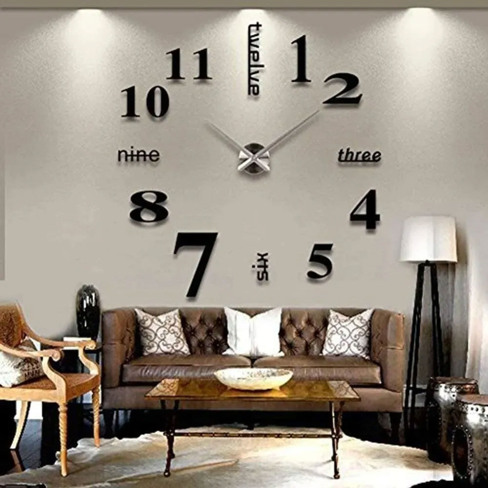 Reloj Gigante De Pared 3d Moda Grande De Cuarzo Y Acrilico