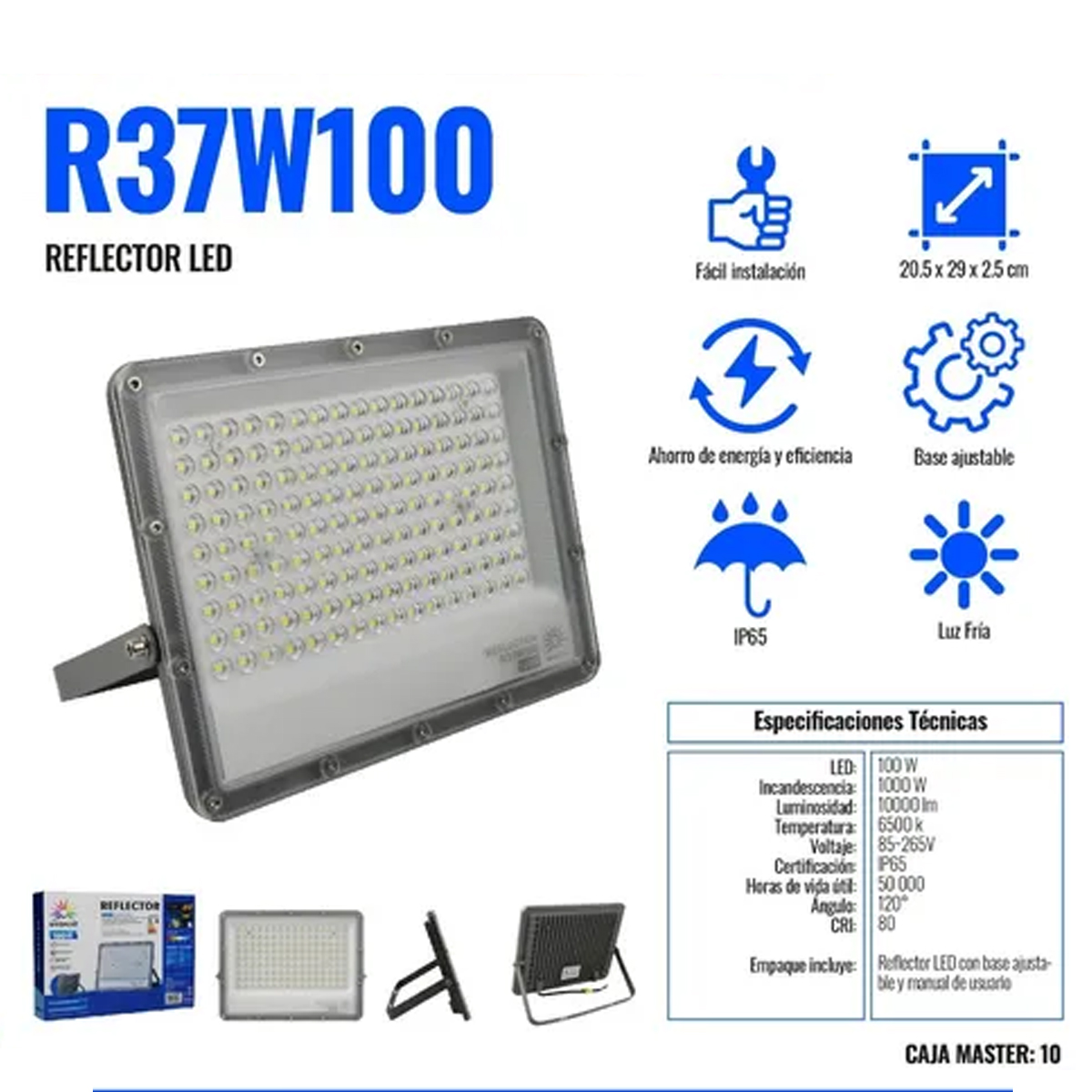 Reflector LED Megaluz R37W100