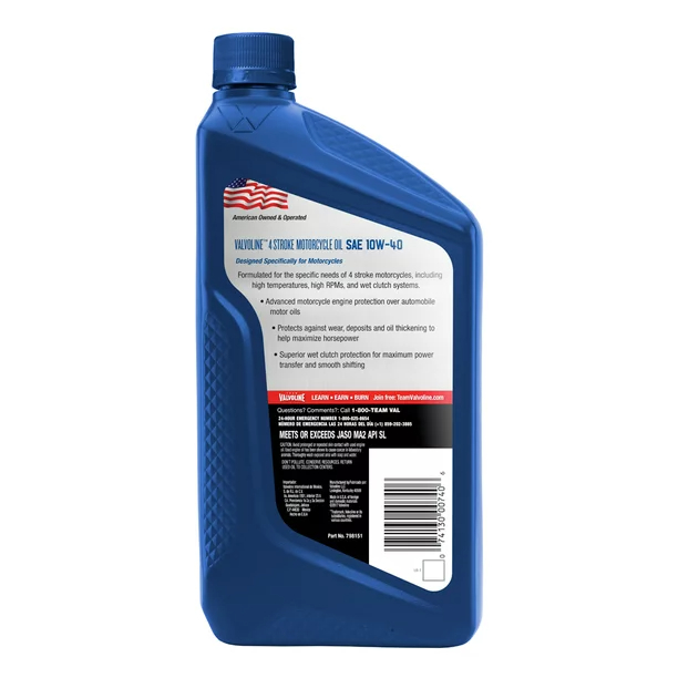 Valvoline 4-Stroke Motorcycle 10W-40 Conventional Motor Oil 1 QT