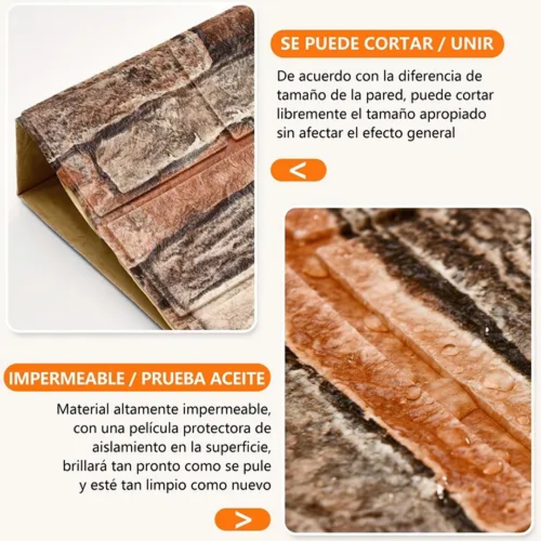 3d Pegatina Pared Patron Ladrillo Espuma Papel Tapiz 35 30cm