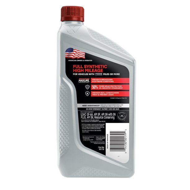 Valvoline Aceite de motor MaxLife 5W-30 totalmente sintético de alto kilometraje 1 QT