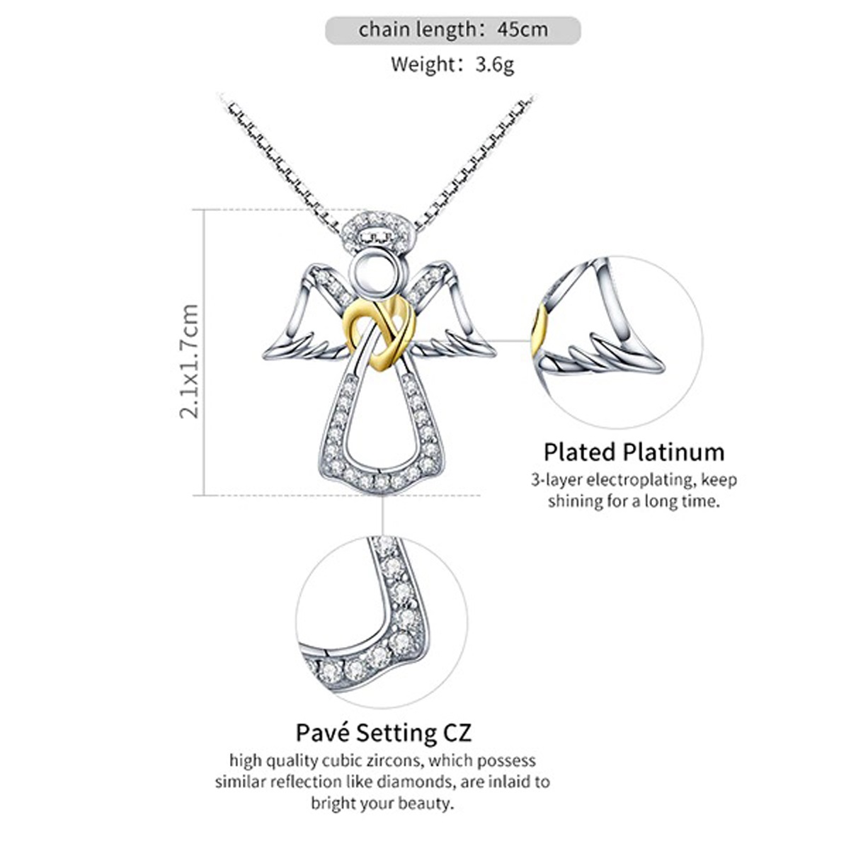 Collar y Dije de Plata Esterlina 925 SCN123 Original - Para mujer