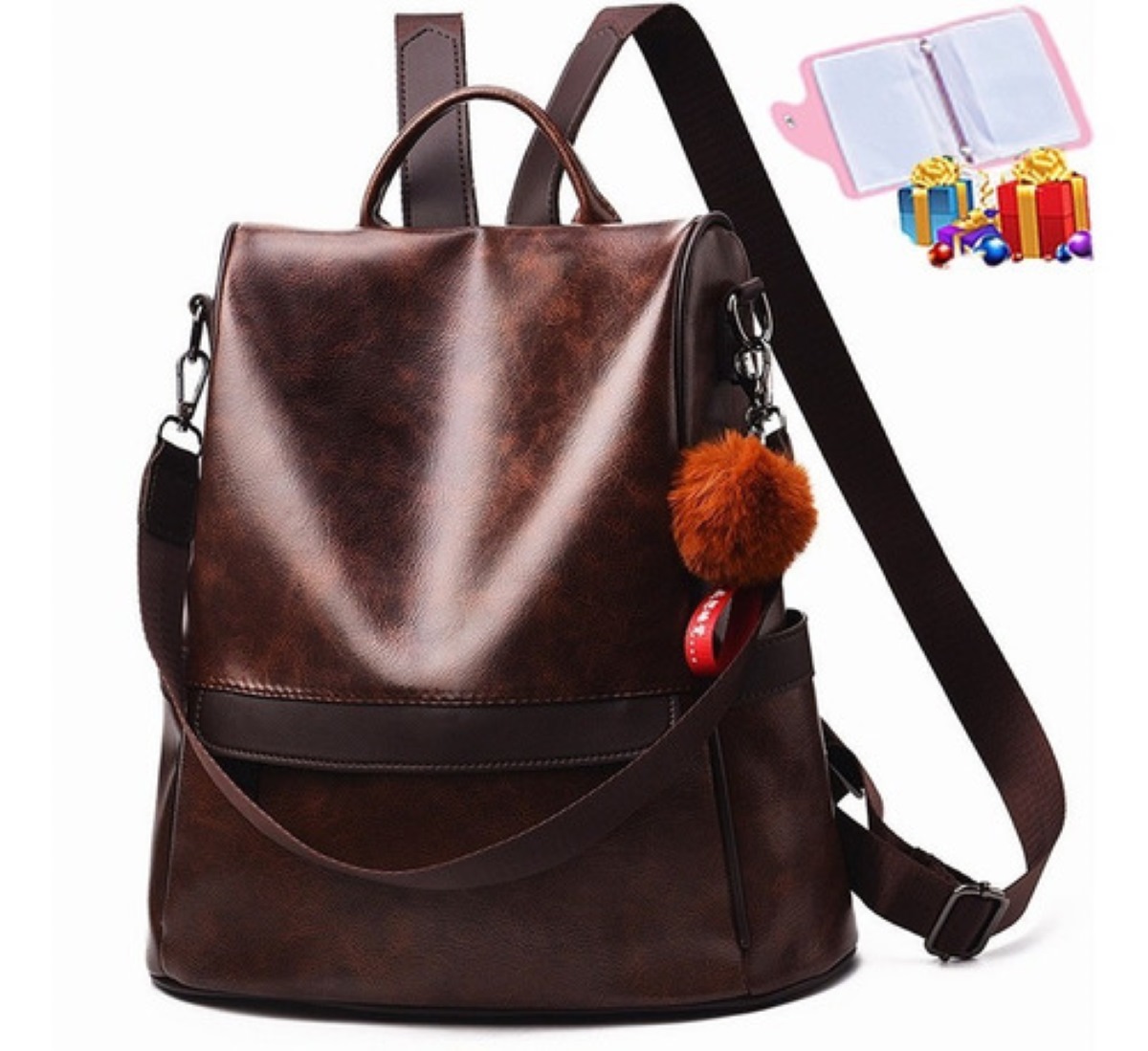 Mochila De Mujer Casual 3 Estilo color Marron 