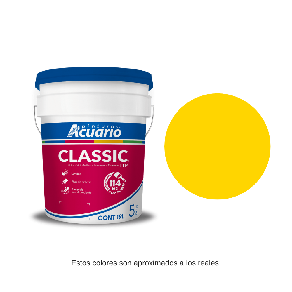 Pintura Classic Color Amarillo Limón Acuario 19lt Va42390