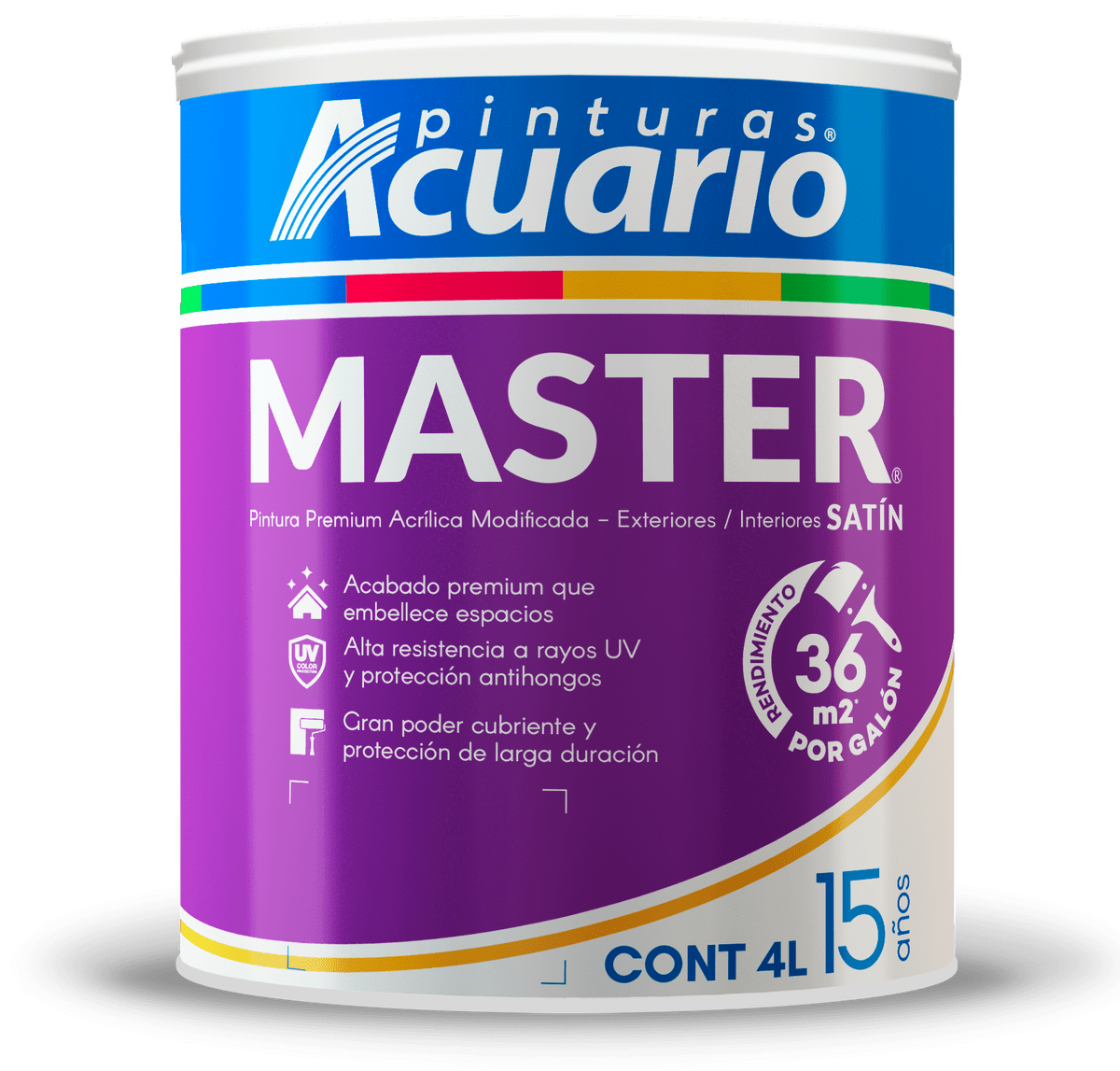 Pintura Cover Master Color Azul Talavera 4lt Acuario Va13840