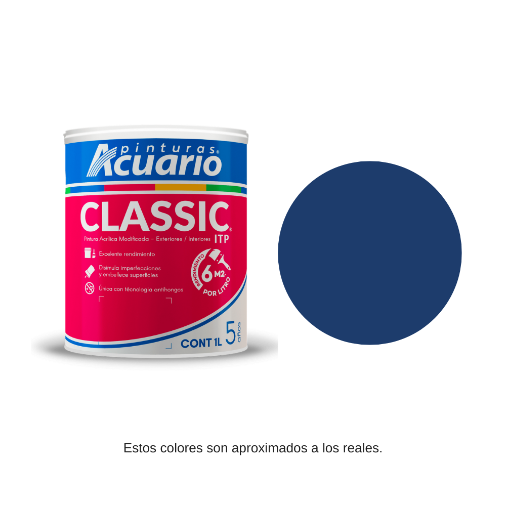 Pintura Classic Color Azul Acuario 1 Lt Va41810