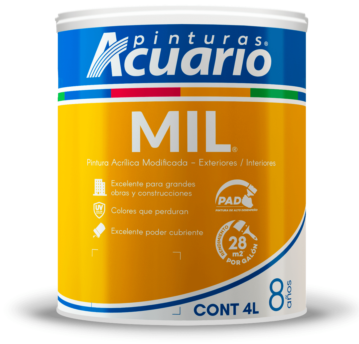 Pintura Acuario Cover Mil Color Rojo Óxido 4lt V105240