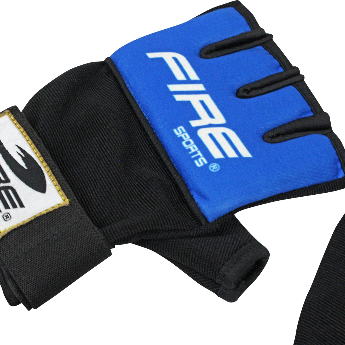 Guantes de Gel con vendaje Fire Sports para box y artes marciales Azul
