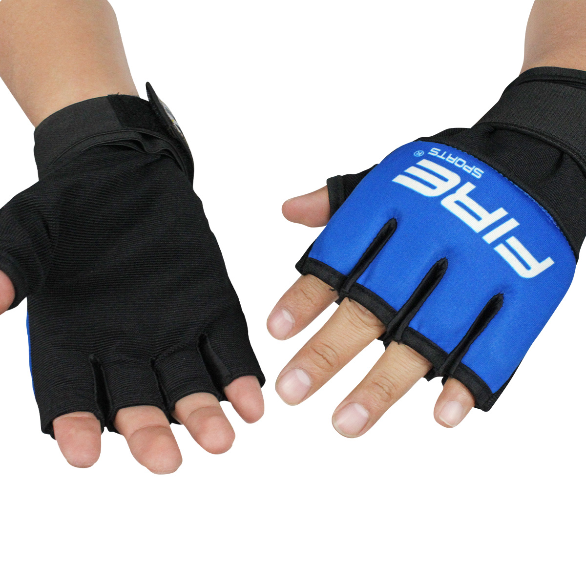 Guantes de Gel con vendaje Fire Sports para box y artes marciales Azul