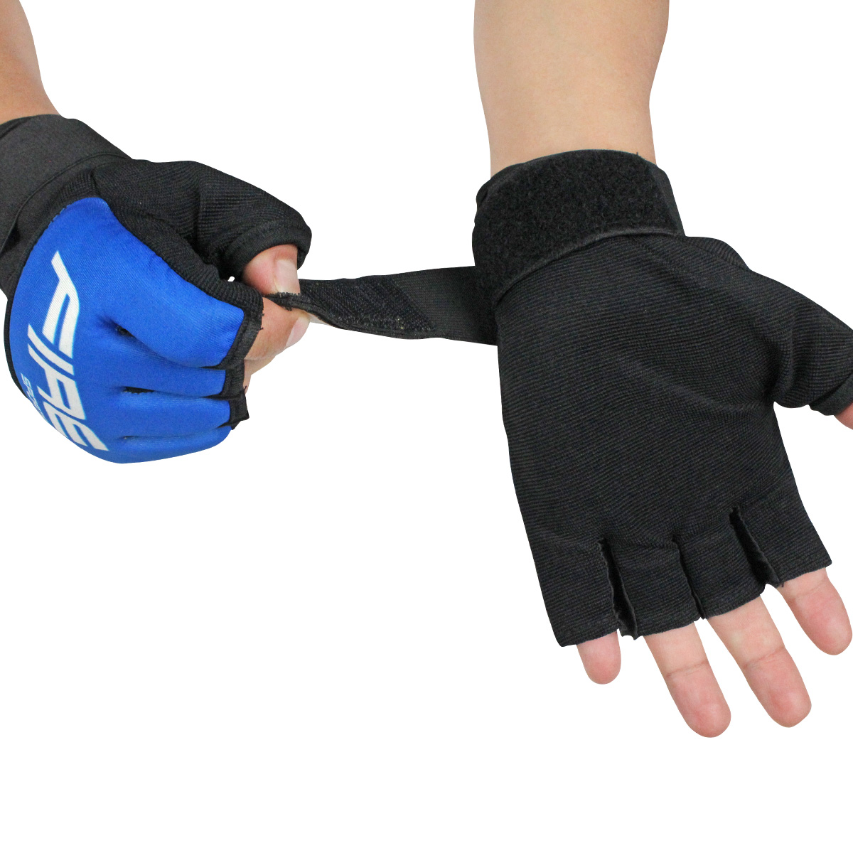 Guantes de Gel con vendaje Fire Sports para box y artes marciales Azul