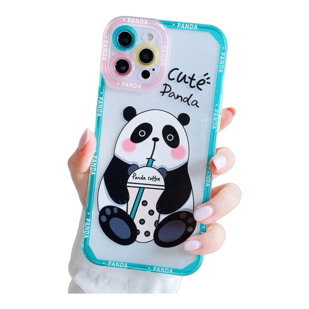 2 Fundas Case Carcasa Celular Transparente Diseño Pandas.