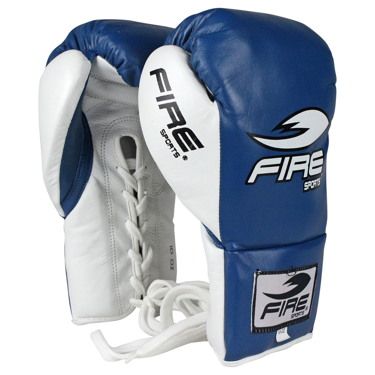 Guantes de Piel para peleas profesionales Fire Sports de agujeta Azul