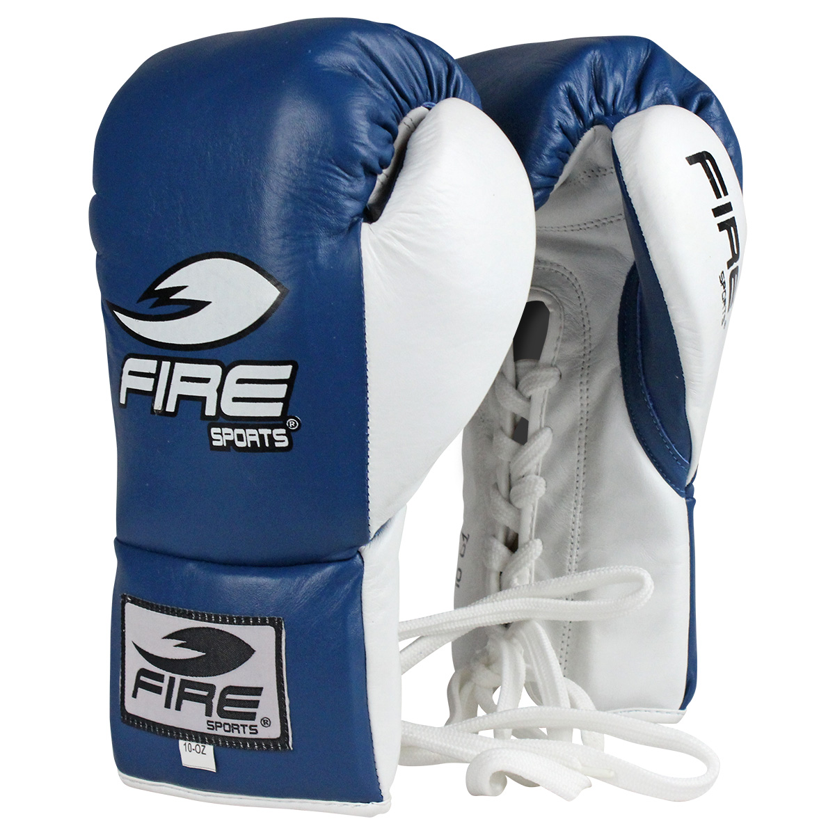 Guantes de Piel para peleas profesionales Fire Sports de agujeta Azul