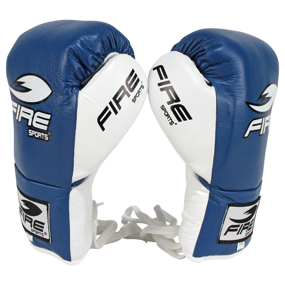 Guantes de Piel para peleas profesionales Fire Sports de agujeta Azul