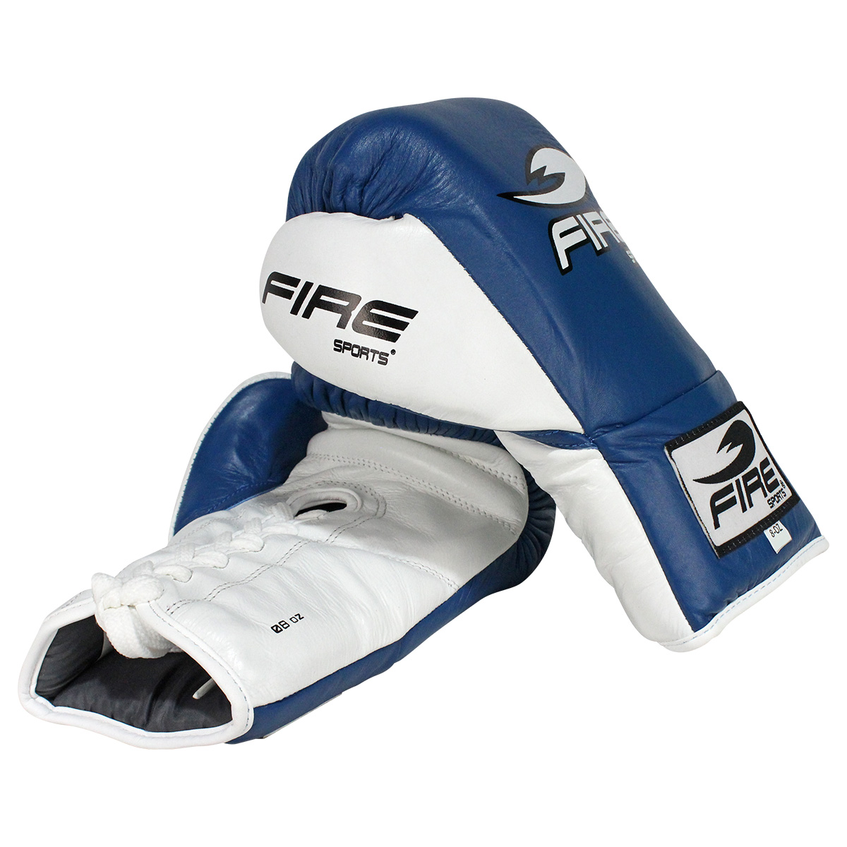 Guantes de Piel para peleas profesionales Fire Sports de agujeta Azul