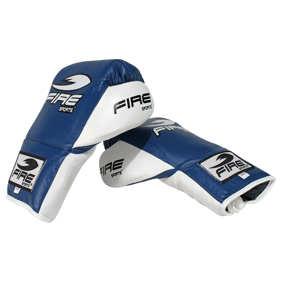 Guantes de Piel para peleas profesionales Fire Sports de agujeta Azul