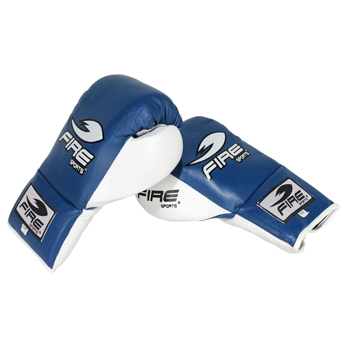 Guantes de Piel para peleas profesionales Fire Sports de agujeta Azul