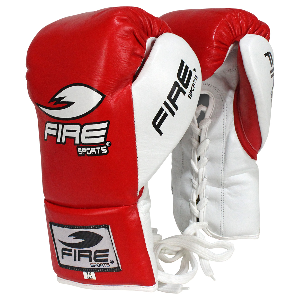 Guantes de Piel para peleas profesionales Fire Sports de agujeta Rojo