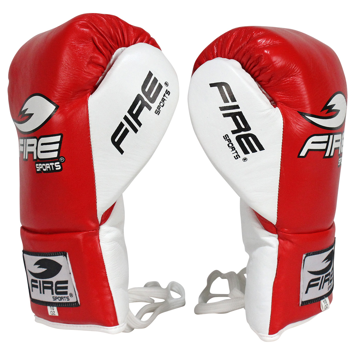 Guantes de Piel para peleas profesionales Fire Sports de agujeta Rojo